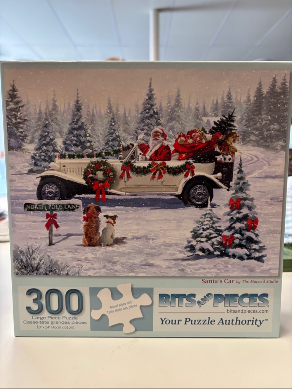 Bits and Pieces 300-Piece Santa's Car Winter Puzzle - White